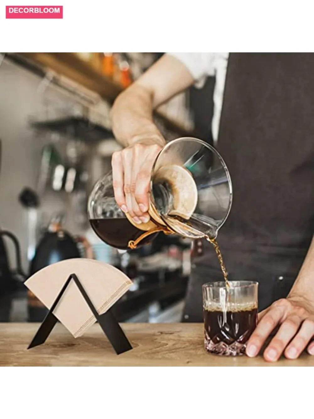 Metal Cone Coffee Filter Holder Storage Organizer